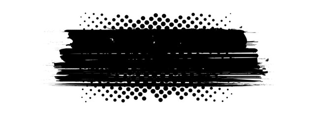 Grungy Vector Paint Brush Stroke Halftone Pattern Transparent Background PNG