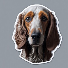 Cute dog breed, puppie, sticker mockup,  flat vector illustration isolated on white background, sticker print, t shirt print