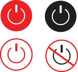 On-off icon. Set of power buttons - obrazy, fototapety, plakaty