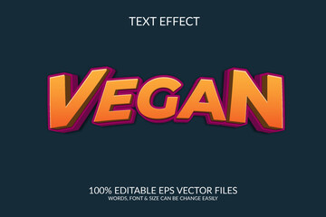 World vegan day 3d vector eps editable text effect illustration template