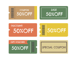 クリスマスカラー　チケット　クーポン　イラスト　セット