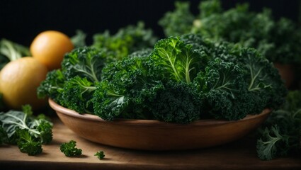 kale in the kitchen, delicious autumn table scene, fresh vegetables on the kitchen table, fresh organic vegetables