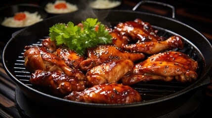 Close up of teriyaki grilled chicken.