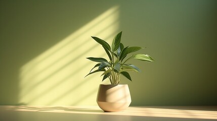 a unique light background image of a plant with a light plant shadow for the display of various products or goods.
