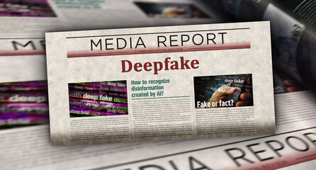 Deepfake AI disinformation fake news newspaper printing media
