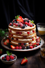 Delicious Whole Honey Cake with Fresh Berries