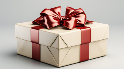 Fototapeta premium Luxury ribbon gift box. Surprise gift design gift box for anniversary, birthday, celebration, etc., Generative AI