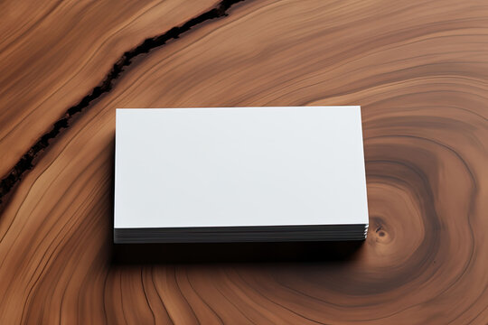 Maquette pour carte de visite sur fond en bois