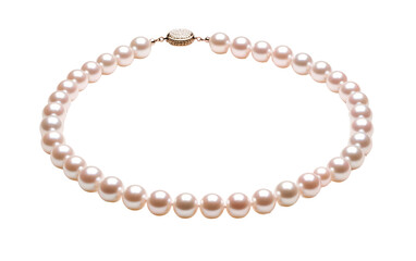 Exquisite Pearl Necklace Design on Transparent Background