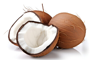 coconut on white background