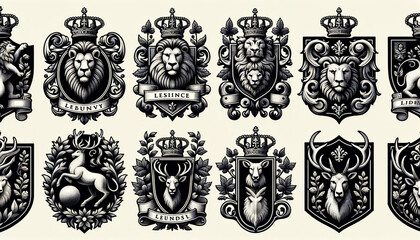 Medieval-Inspired Coat of Arms Icon Collection