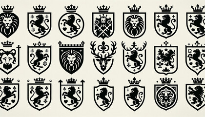 Medieval-Inspired Coat of Arms Icon Collection