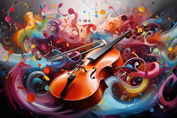 music background with notes AI Genrative