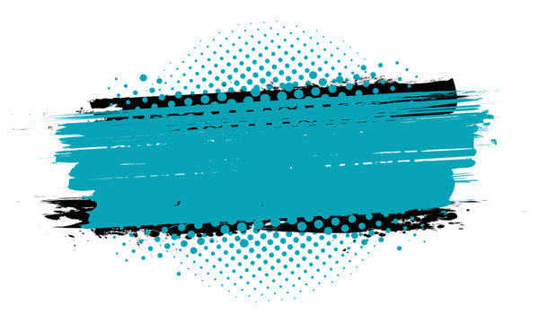 Gritty Grunge Vector Brush Stroke Color Halftone Pattern with Transparent Background PNG
