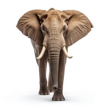 Elephant on white background, AI generated Image