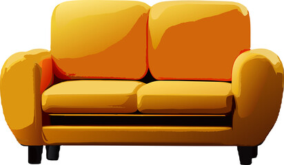 yellow sofa isolated on white