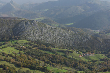 landscape with mountains in Asturias 