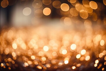 Obraz premium Christmas background with out of focus bokeh blur and room for copy text.