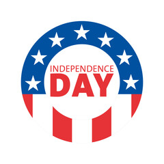 4th July icon badge. USA Independence Day.