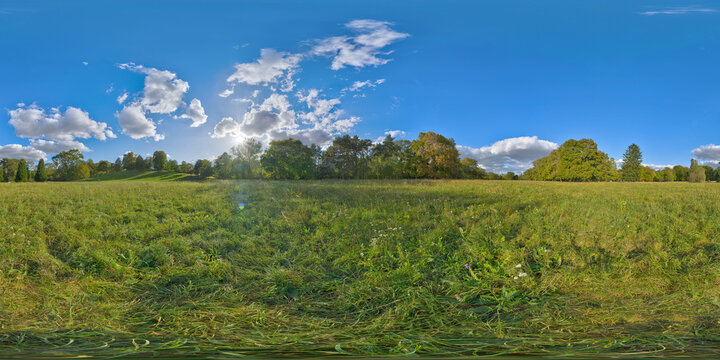 forest park 360&deg; x 180&deg; equirectangular vr environment city park worms germany 98k