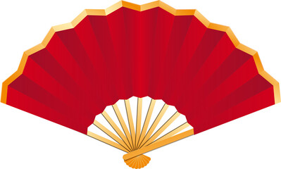 Traditional Chineses tyle luxury red golden folding fan