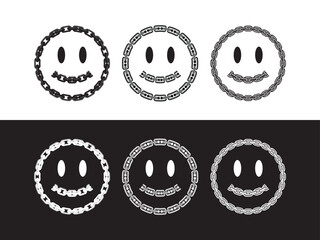 Smile Vector Brush. Street wear design inspiration. Retro futuristic design for apparel, clothing, and poster