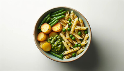 Authentic Italian Fusion: Pasta with Potatoes, Green Beans, and Pesto