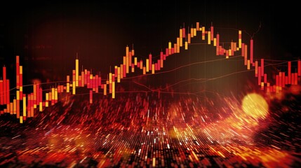 Digital background with infographics and stock market business concepts. digital assets movement chart.