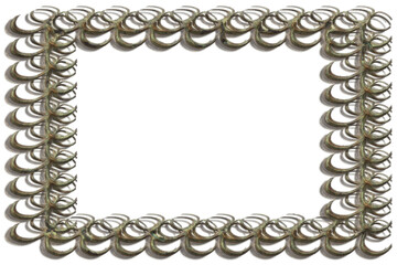 Destroyed and grunge metal- photo frame. 3d illustration