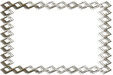 Destroyed and grunge metal- photo frame. 3d illustration