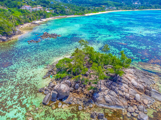 Aerial view of Anse Royale beach