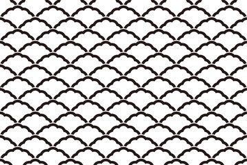 Fototapeta premium Japanese Vintage Seamless Wave Pattern On A White Background. Vector Illustration. Horizontally And Vertically Repeatable. 