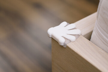 Sharp corner of the furniture covered with soft silicone protection safety of the child.