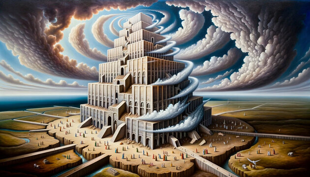Architectural Wonders: The Tower of Babel in the Book of Genesis.