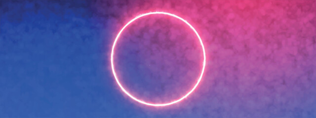 Abstract background with pink neon circle in the center