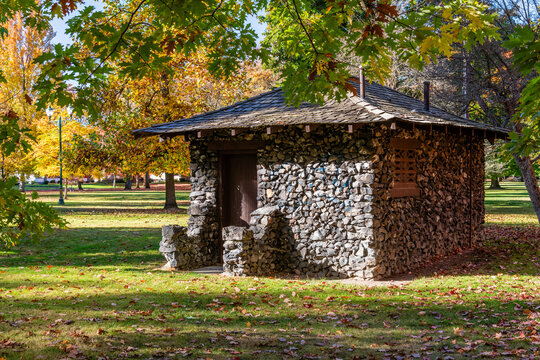 Stone Building in Corbin Park. Spokane, Washington.