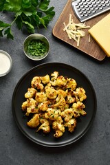 Roasted cauliflower on plate