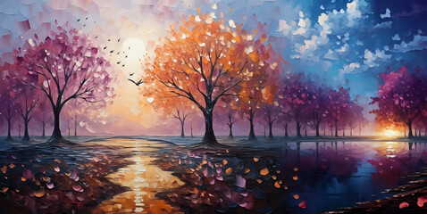 autumn tree with leaves