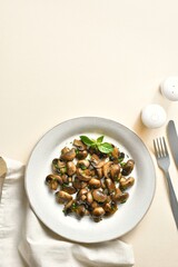 Stewed mushroom with greens