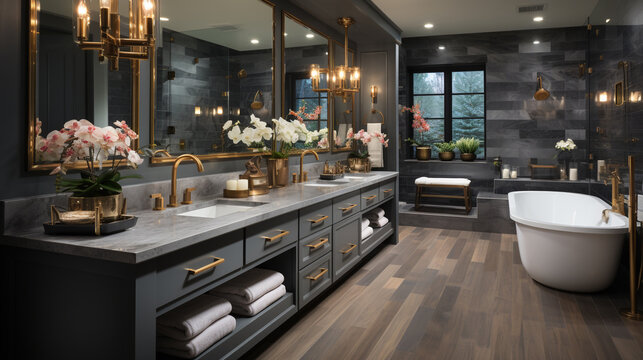 Modern master bathroom outlet