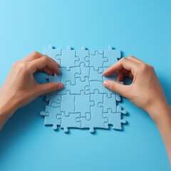 hände puzzeln ein puzzle symbolisch zusammenfügen aufgaben lösen ki generativ