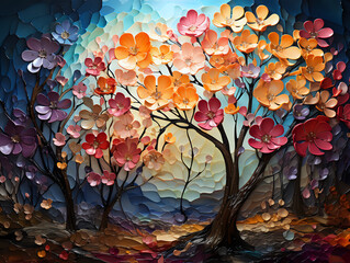 autumn tree with leaves