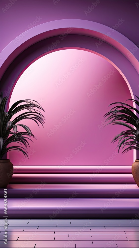 Wall mural abstract purple studio background for product presentation. empty room with shadows of window. displ