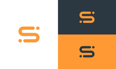 initials si logo design vector illustration - obrazy, fototapety, plakaty