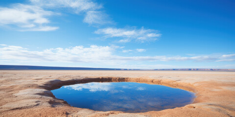 Lake in desert mirage
