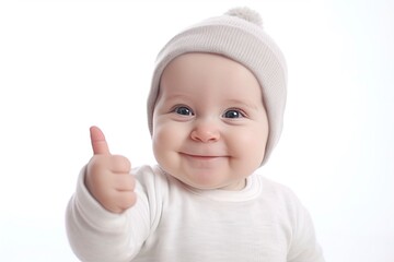 Child holding thumbs up.AI Generated