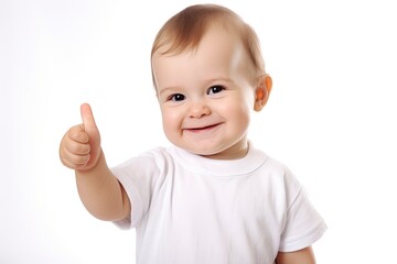 Child holding thumbs up.AI Generated
