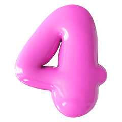Bubble Number 4 Pink