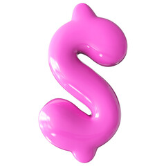 Bubble Dollar Symbol Pink
