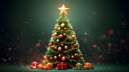 christmas tree with gifts and decorations,christmas tree and gifts,christmas tree with gifts,Merry and Bright: Christmas Tree with Presents, A Delightful Sight,Joyful Giving: Adorned Christmas Tree 